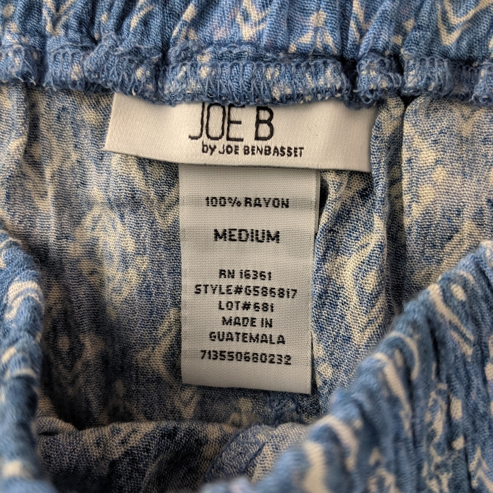 Joe B Printed Chambray Pull On Drawstring Shorts M - image 8